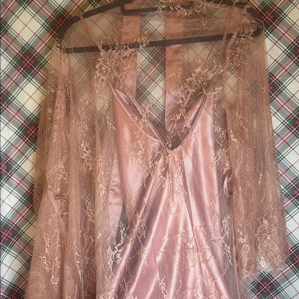 Satin Pink Slip Dress - Picture 6 of 8